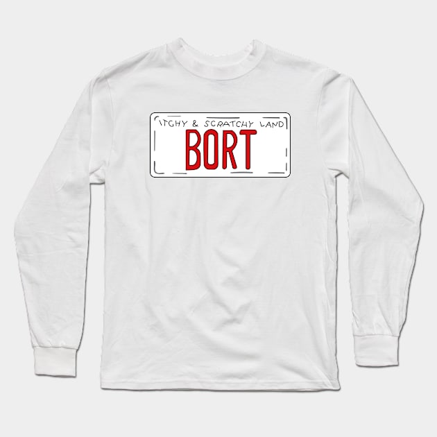 Bort License Plate Long Sleeve T-Shirt by Meta Cortex